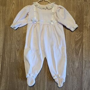 Vintage Basic Editions Light Pink Textured Kids Footie Size 6 to 9 Months